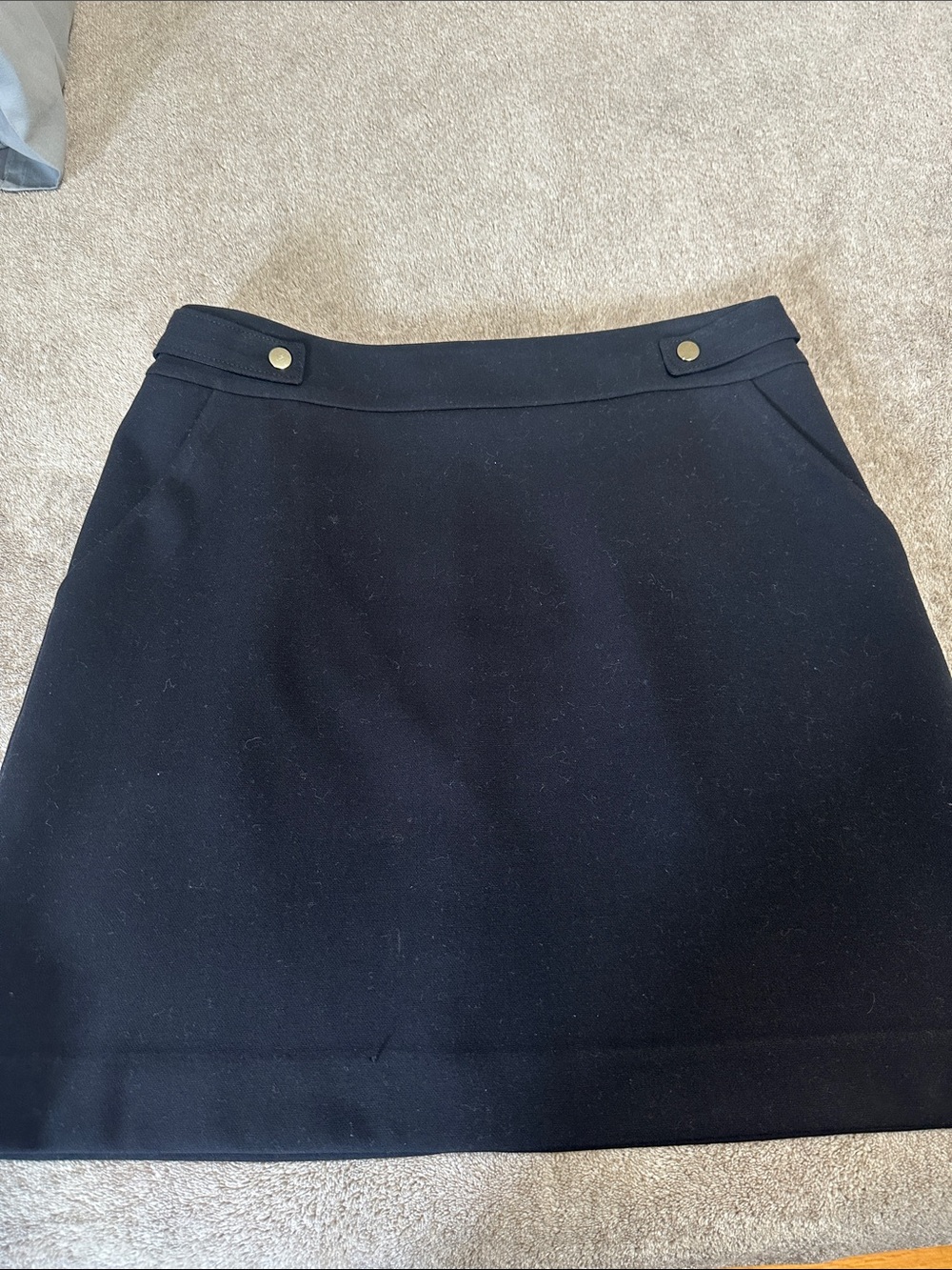 H&M Black Mini Skirt with Brass Button Accents